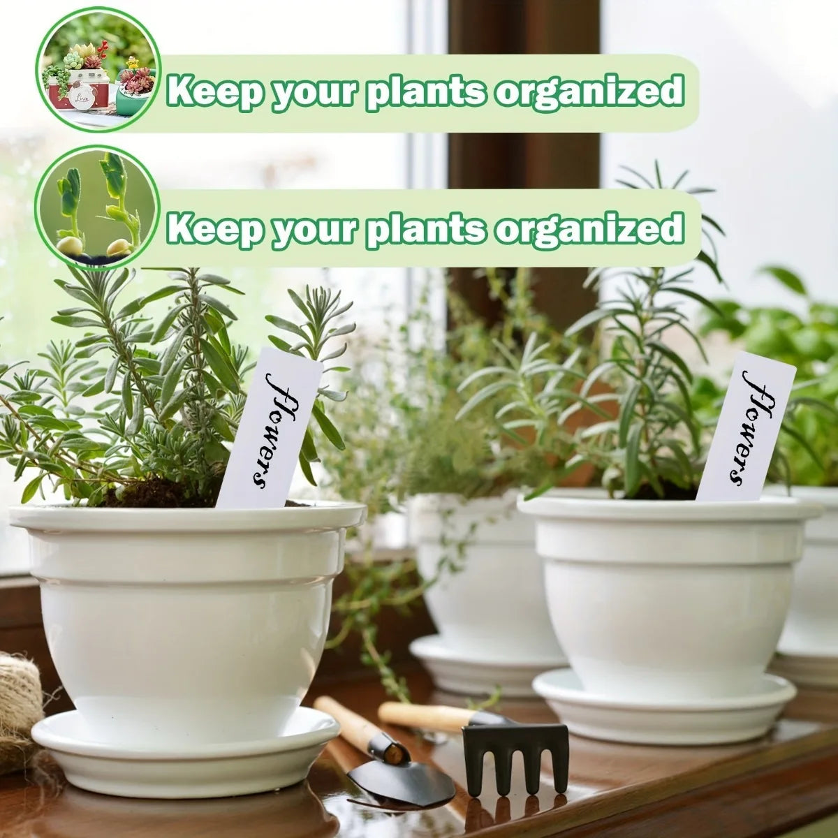 100pcs/4 Inch Plastic Plant Labels with Permanent Pen - Outdoor Garden Seedling Markers