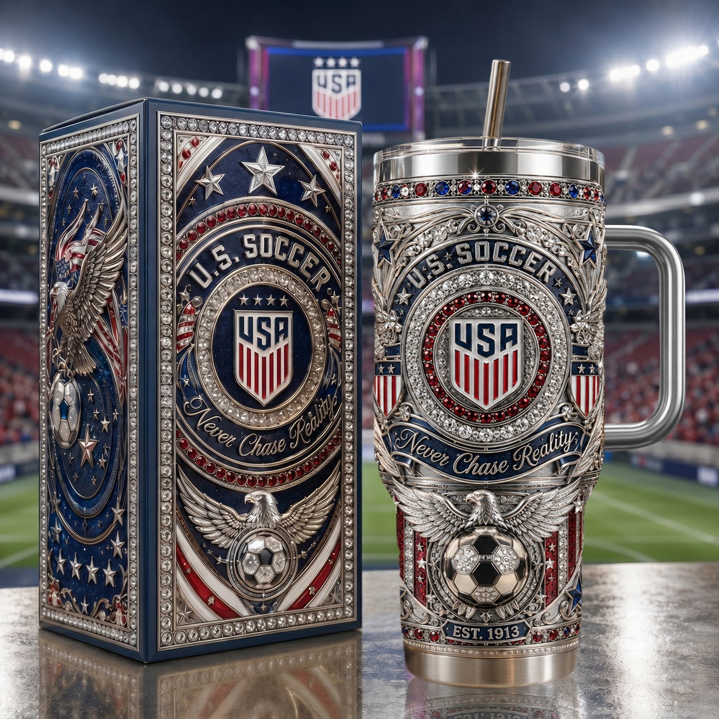 Premium USMNT 40oz Tumbler With Handle TNSM
