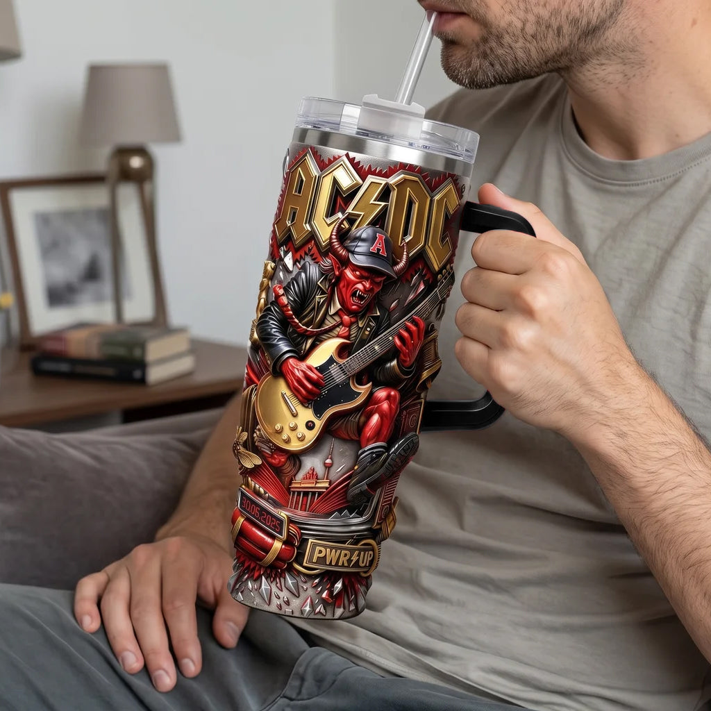 Premium ACDC 40oz Tumbler With Handle