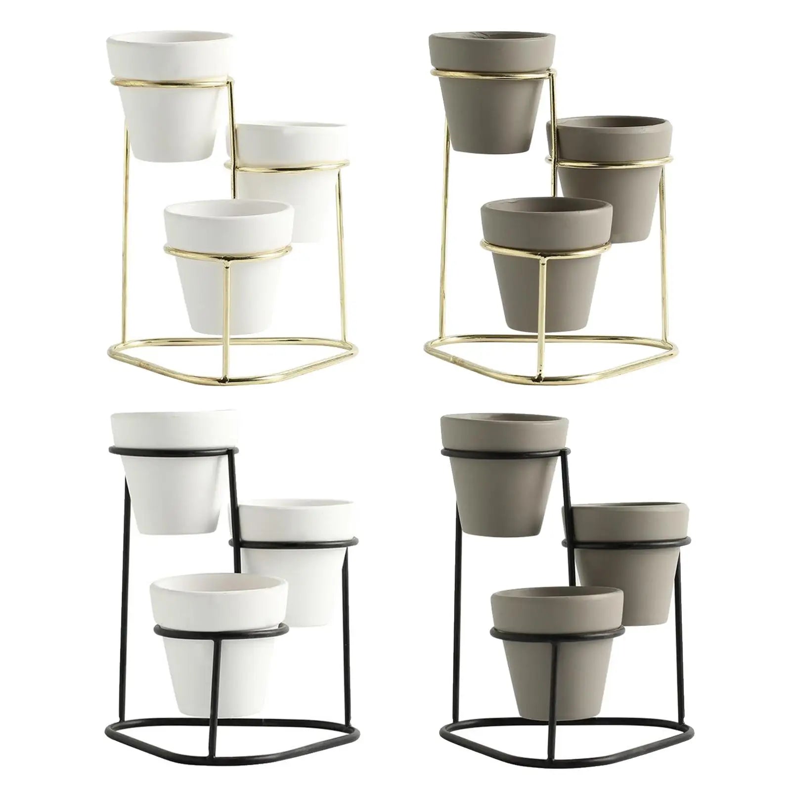 Nordic Succulent Pots Plant Pot with Metal Stand Flowerpot for Balcony