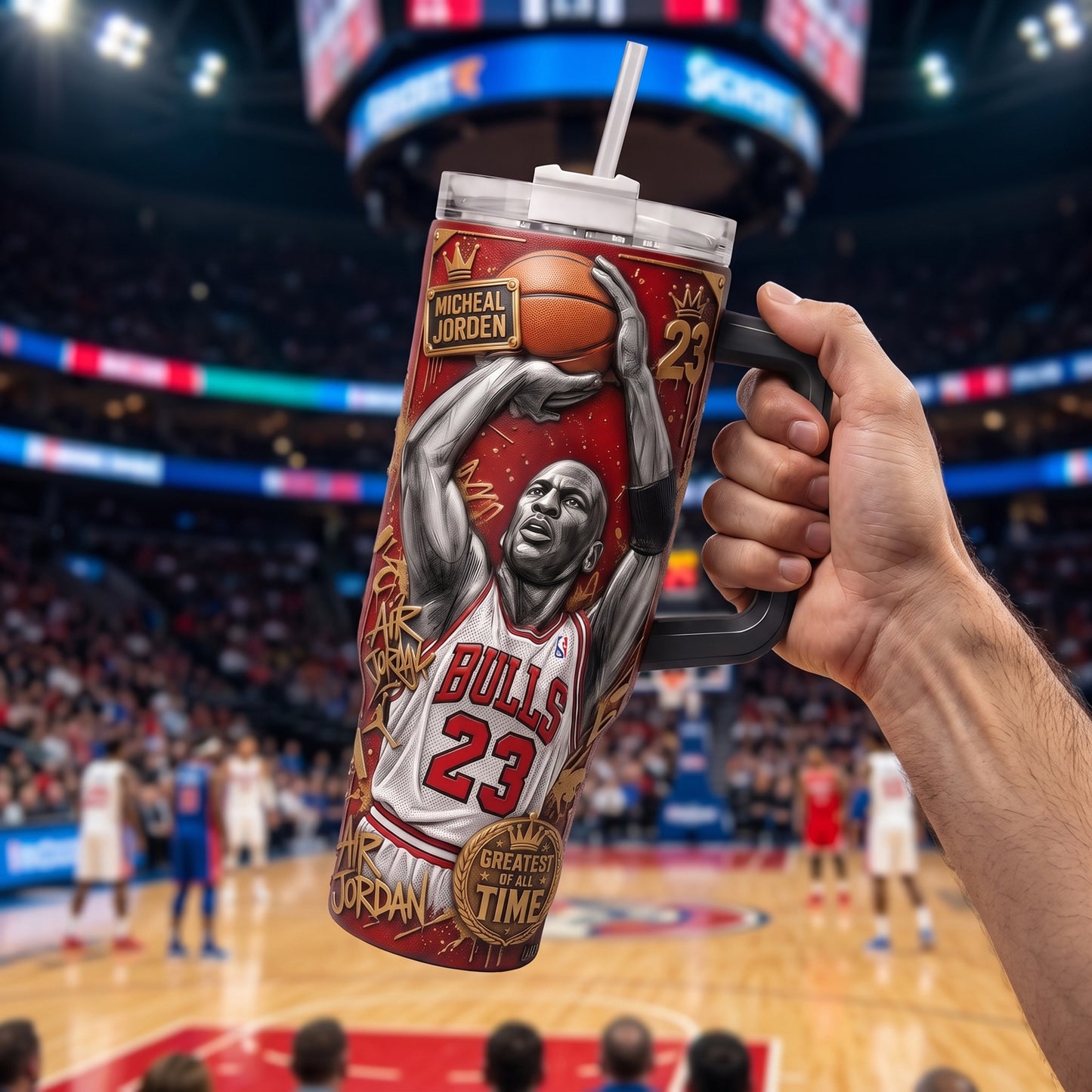 Premium MJ23 40oz Tumbler With Handle
